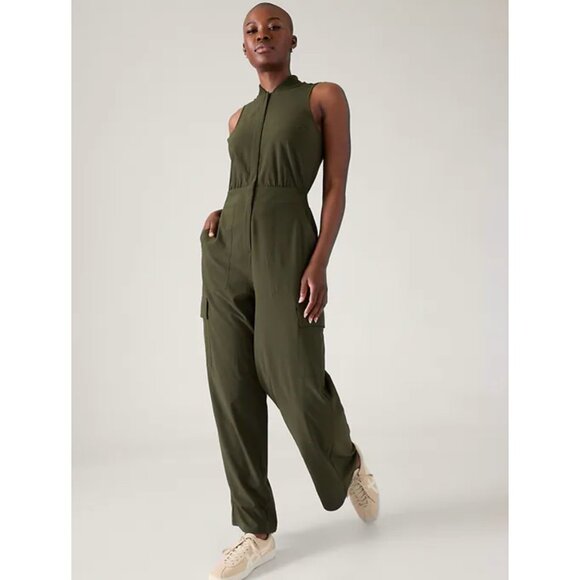 Athleta Pants - New Athleta 2 Brooklyn Utility Jumpsuit Aspen Olive Green Size 2